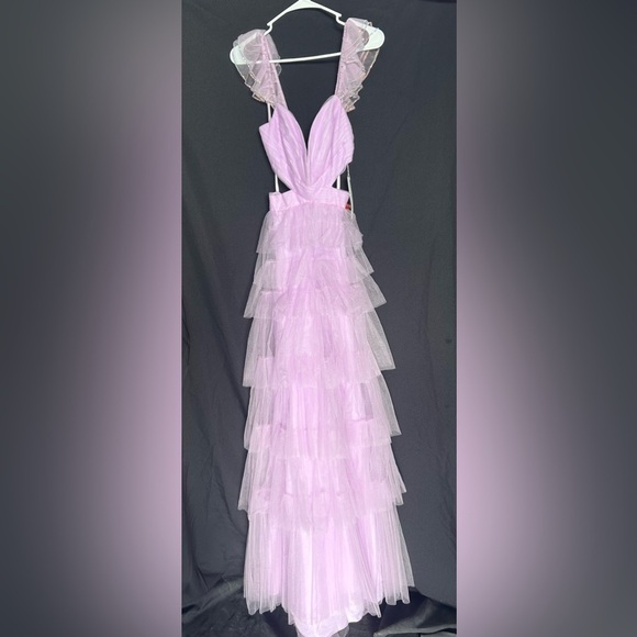 MAC DUGGAL 50670 NWT Ruffle Tiered Tulle Cut Out Gown - Picture 4 of 9